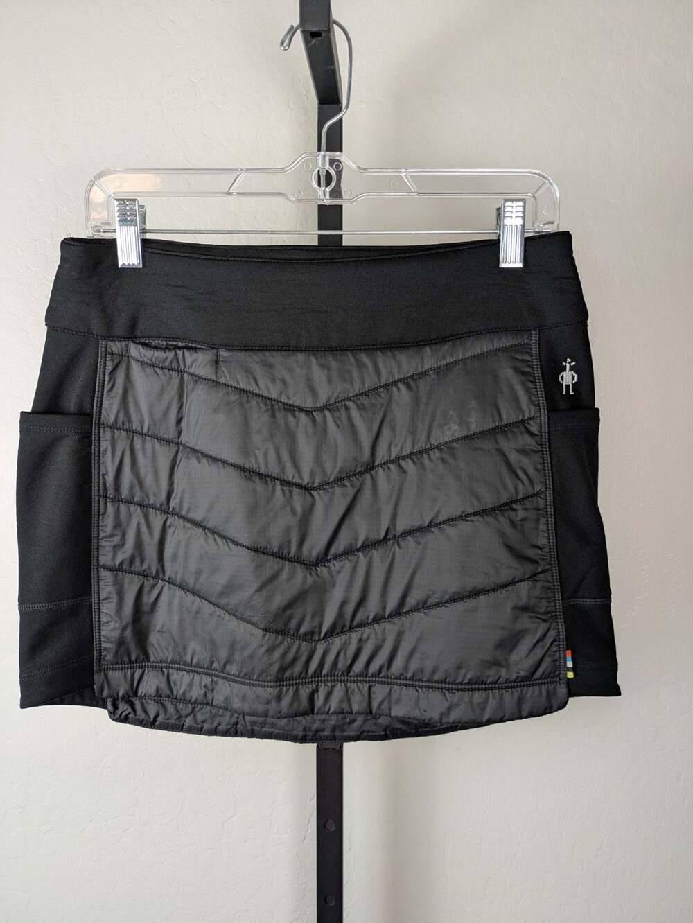 Smartwool Size Small Black Smartloft Pull On Puffer Mini Skirt Wool Lined
